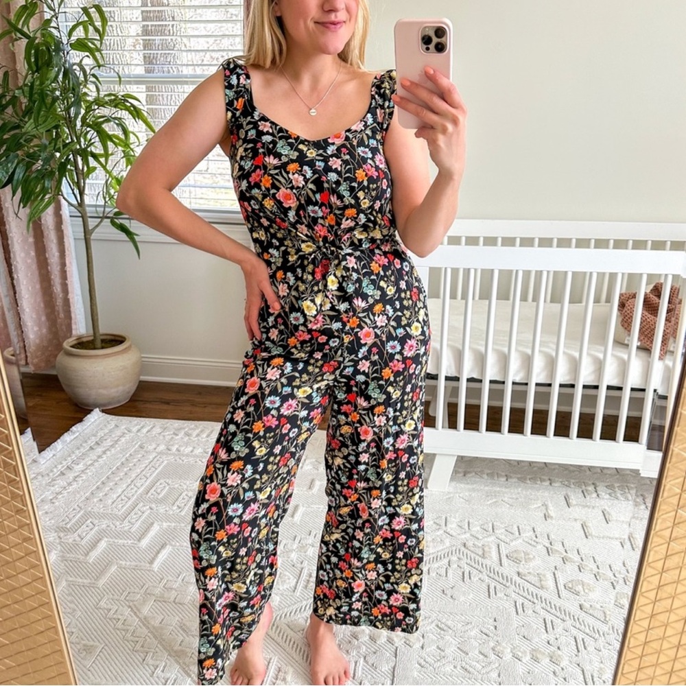 LOFT Floral Jumpsuit